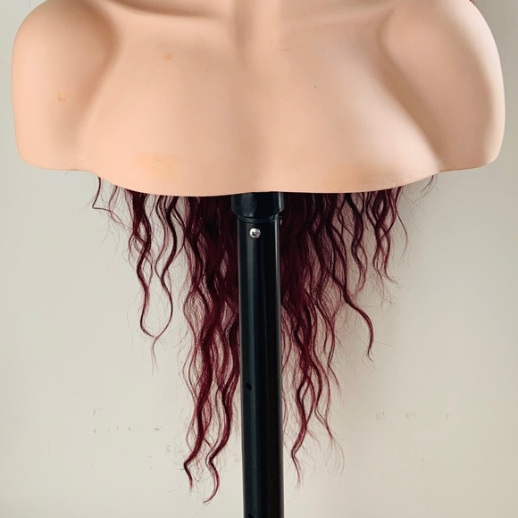 26” Ombre Burgundy Premium Synthetic Fiber Lace Front Wig - Picture 11 of 13